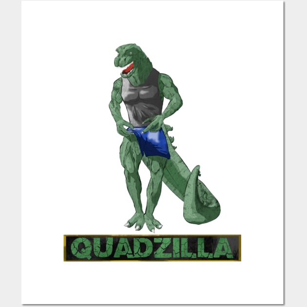 Quadzilla (Version 2) (Color 2) Wall Art by CowsDoFly